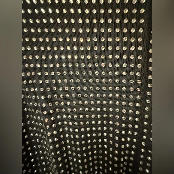 Self-Portrait Black Studded, Embellished Long Sleeve mini dress - size 6 - Picture 6 of 10